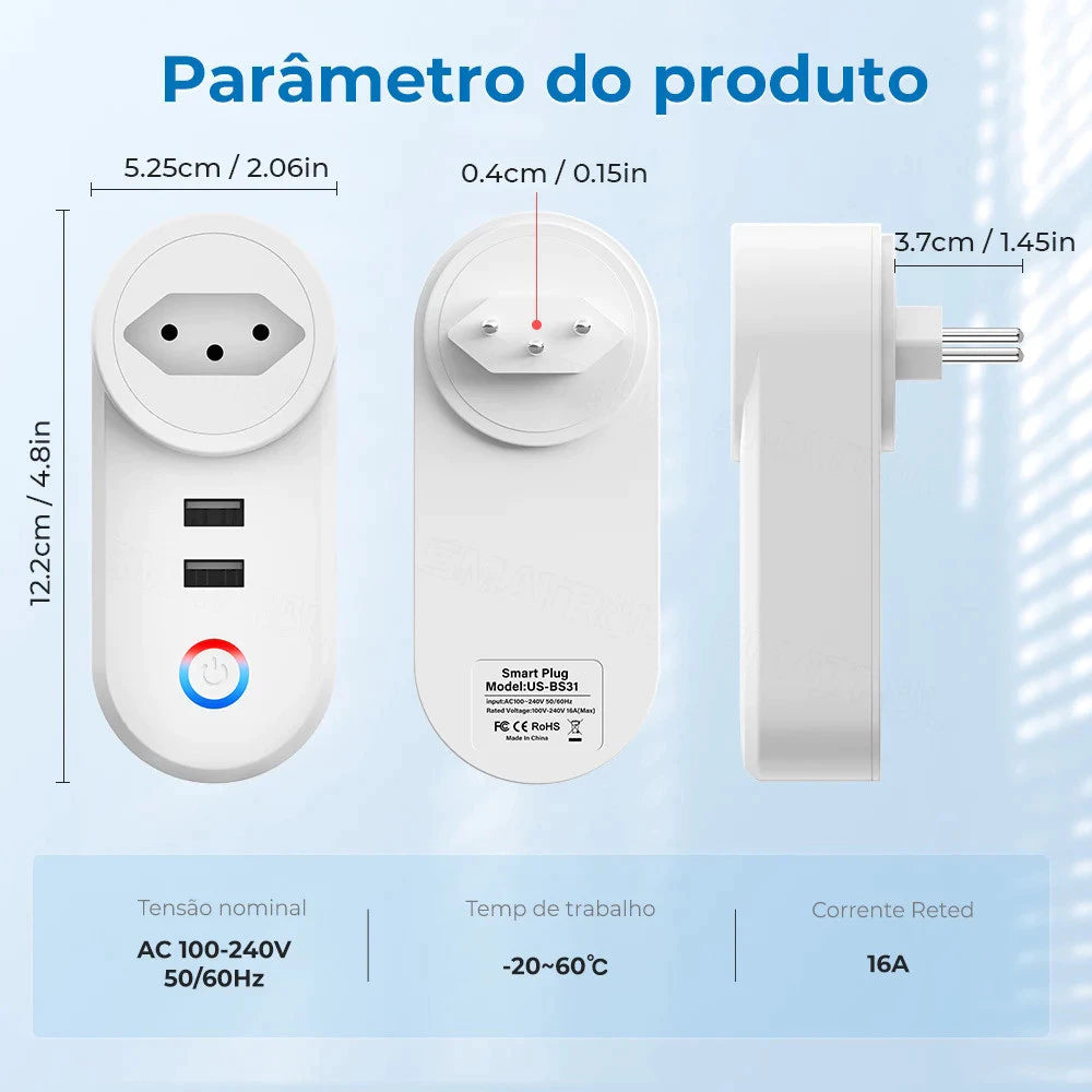 Tomada Inteligente Wi-Fi – Controle por Voz Alexa e Google